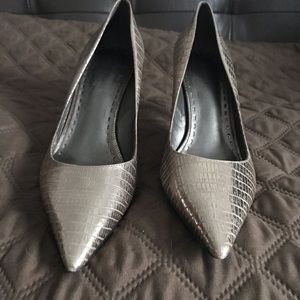 Metallic kitten heels